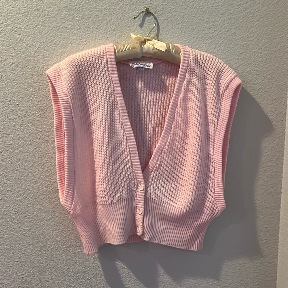 Vintage crop sweater vest